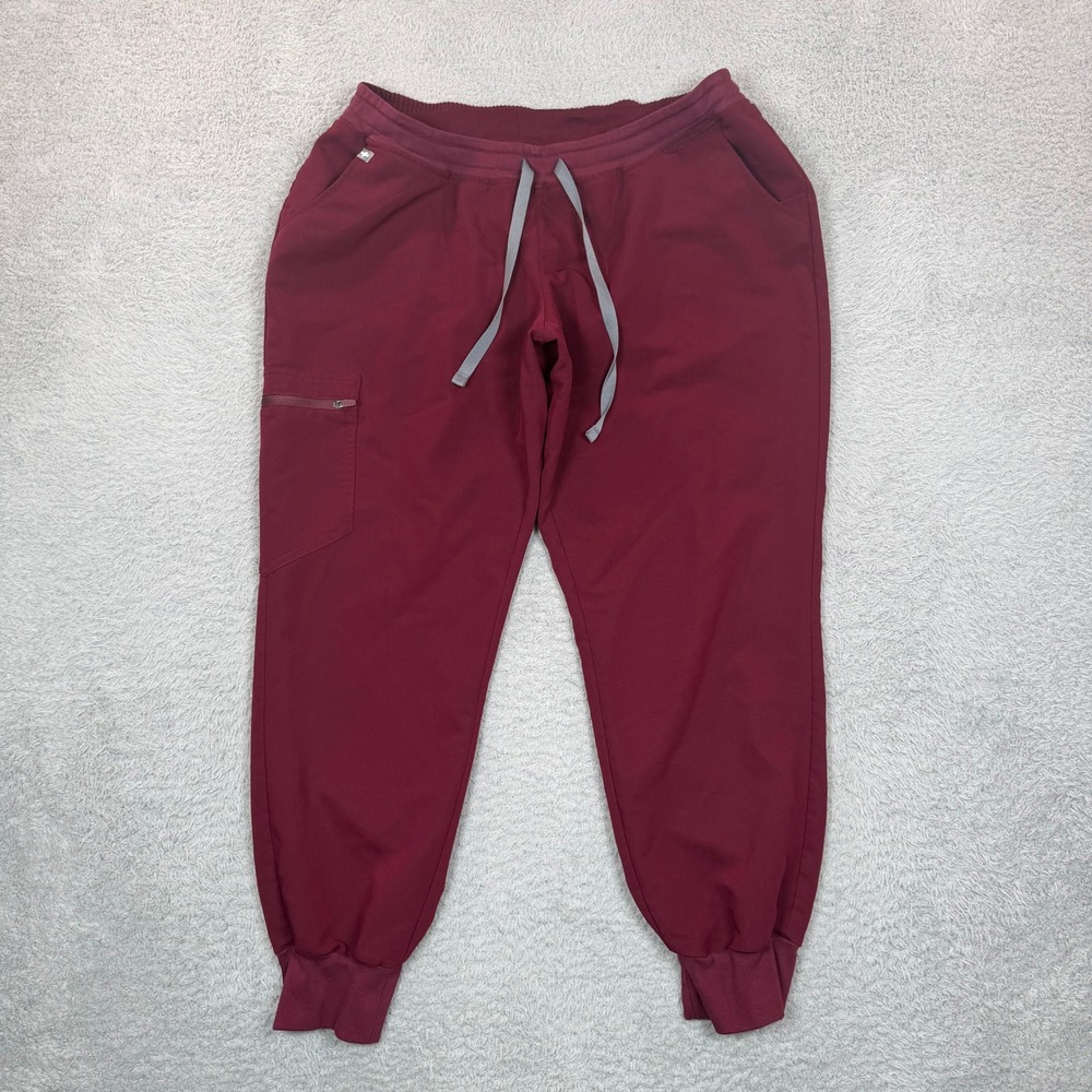FIGS Technical Collection Burgundy Jogger Scrub Pants Womens LP W22SW2006P